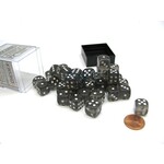 Chessex Translucent Smoke/white 12mm d6 Dice Block (36 dice)
