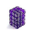 Chessex Translucent Purple/white 12mm d6 Dice Block (36 dice)
