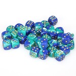 Chessex Gemini® 12mm d6 Blue-Teal/gold Dice Block™ (36 dice)