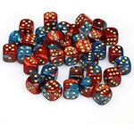 Chessex Gemini Blue-Red/gold 12mm d6 Dice Block (36 dice)