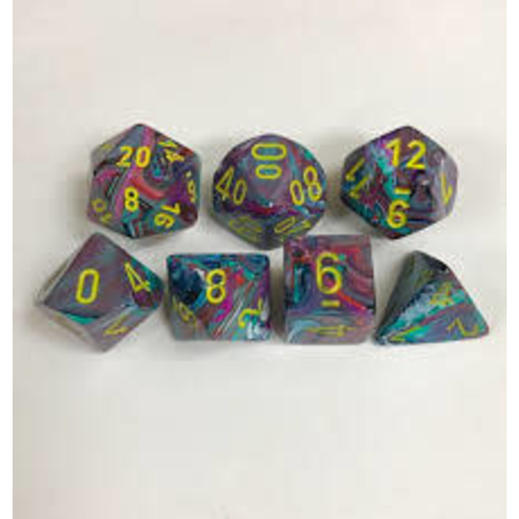 Chessex Festive Mosaic/yellow Polyhedral 7-Dice Set