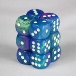Chessex Festive Waterlily/white 16mm d6 Dice Block (12 dice)