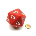 Chessex 55mm Jumbo d20 Opaque Red w/ white Countdown Die