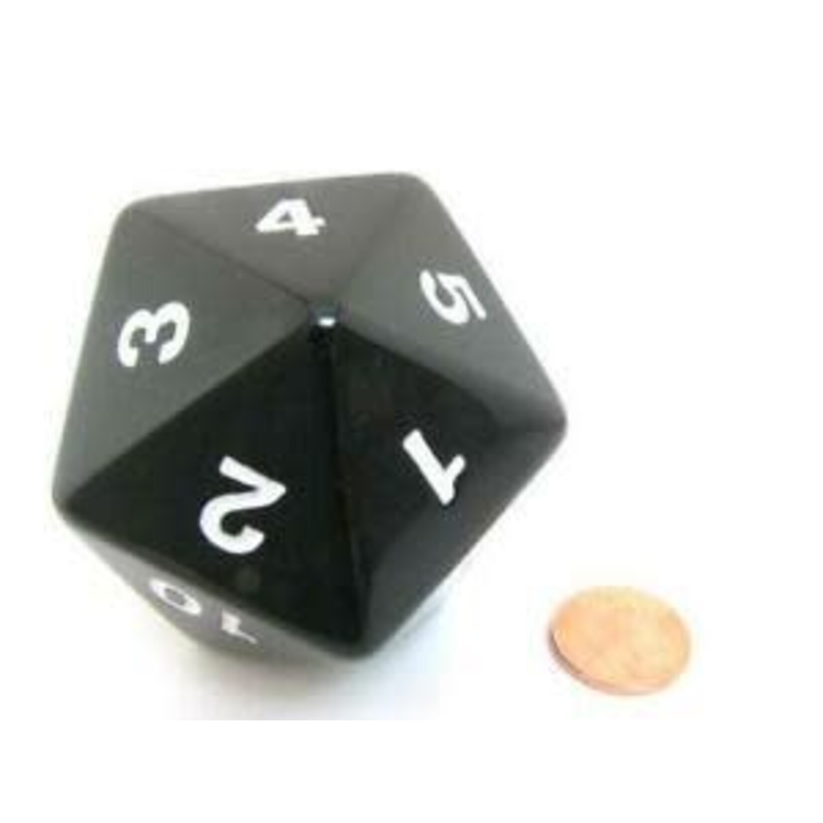 Chessex 55mm Jumbo d20 Opaque Black w/white countdown die