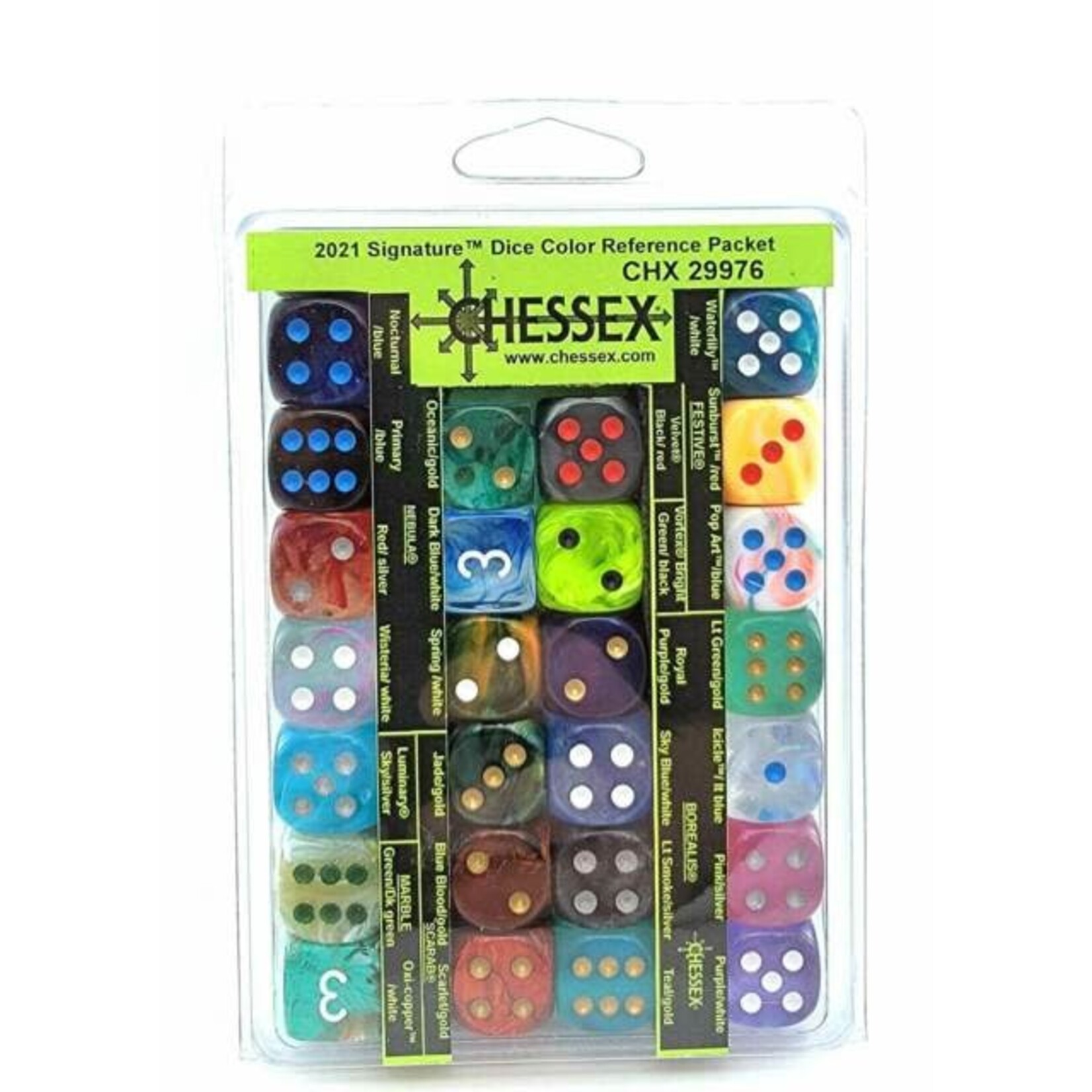 Chessex 2023 Signature™ Dice Color Reference Packet