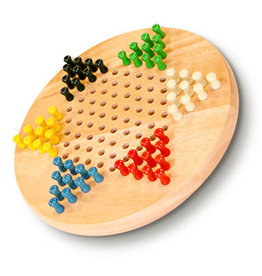 Wood Expressions Chinese Checkers with Wooden Pegs – 7 in