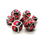 Old School Dice Old School 7 Piece DnD RPG Metal Dice Set: Dragon Forged - Platinum Black & Red