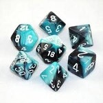 Chessex Gemini Black-Shell/white Polyhedral 7-Dice Set