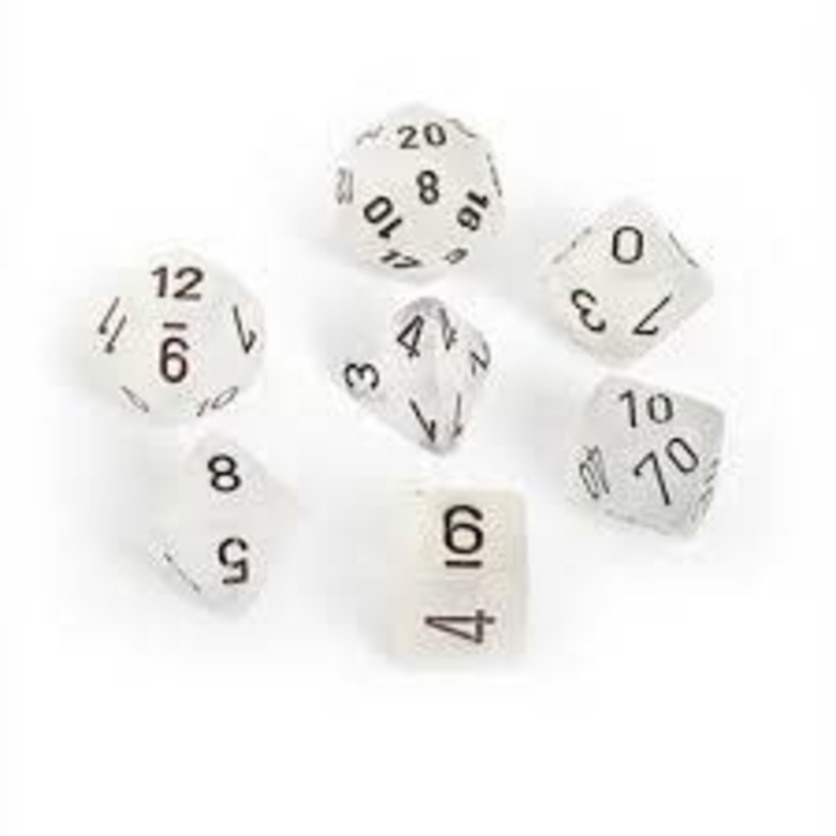 Chessex Frosted Clear/black Polyhedral 7-Dice Set