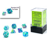 Chessex Festive Mini-hedral Waterlily/white 7-Die set