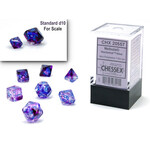 Chessex Nebula Mini-hedral Nocturnal/blue Luminary 7-Die Set