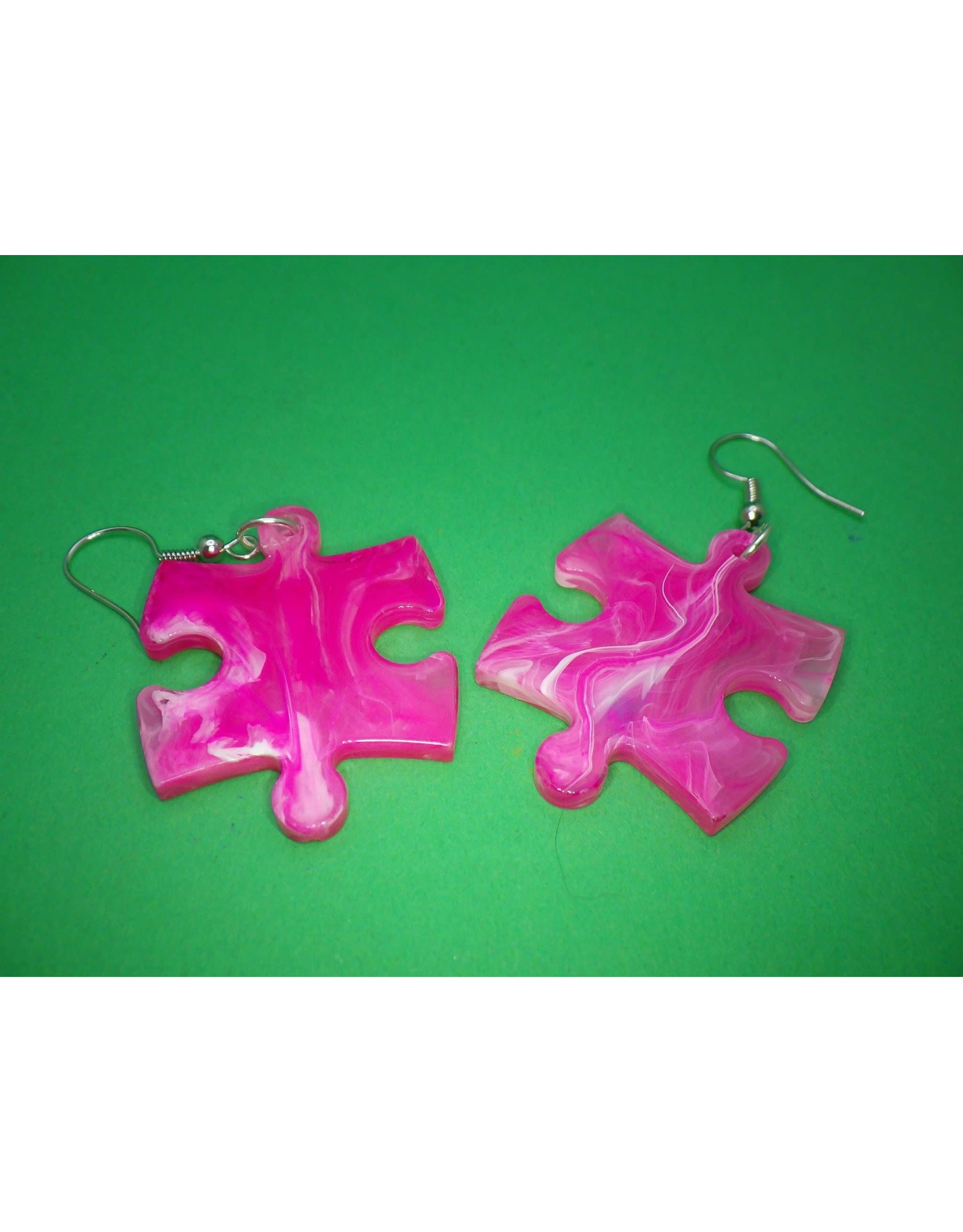 Chessex Earrings Borealis Puzzle Piece Pair (Assorted Dice Colors)