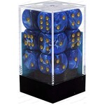 Chessex Vortex Blue/gold 16mm d6 Dice Block (12 dice)