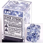 Chessex Nebula Black/white 16mm d6 Dice Block (12 dice)