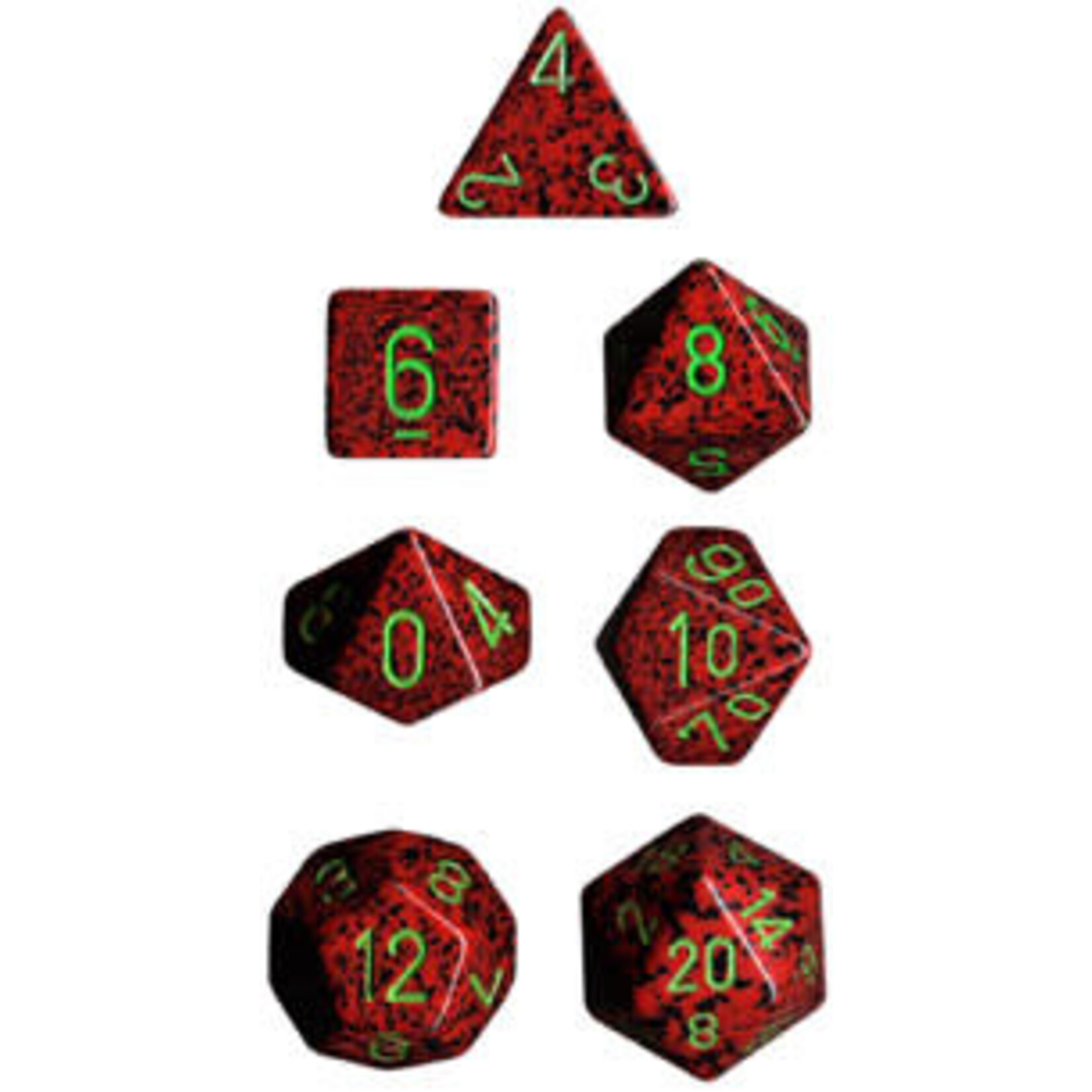 Chessex Speckled Strawberry Polyhedral 7-Dice Set