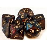 Chessex Scarab Blue Blood/gold Polyhedral 7-Dice Set