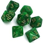 Chessex Vortex Green/gold Polyhedral 7-Dice Set