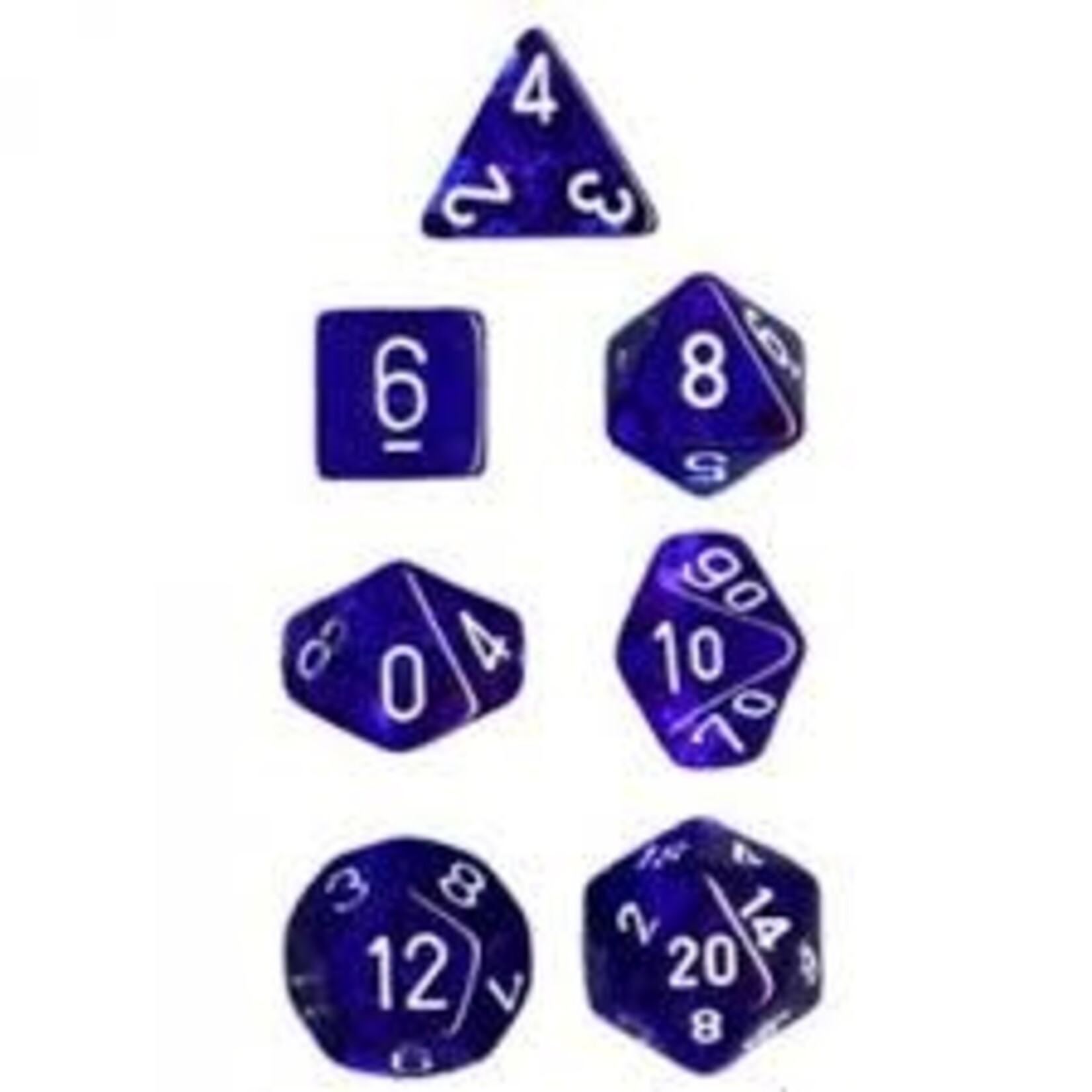 Chessex Translucent Blue/white Polyhedral 7-Dice Set