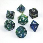 Chessex Festive Poly Green/Silver (7)