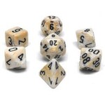 Chessex Marble Ivory/black Polyhedral 7-Dice Set