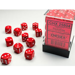 Chessex Opaque Red/white 12mm d6 Dice Block (36 dice)