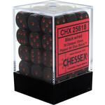 Chessex Opaque Black/red 12mm d6 Dice Block (36 dice)