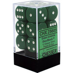 Chessex Opaque: 16mm D6 Green/White (12)
