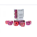 Gemini Translucent Red-Violet/gold 16mm d6 Dice Block (12 dice)