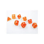 Chessex Borealis® Polyhedral Blood Orange/white Luminary™ 7-Die Set (with bonus die)