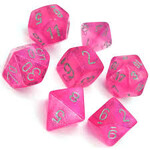 Chessex Borealis Pink/silver Luminary Polyhedral 7-Dice Set