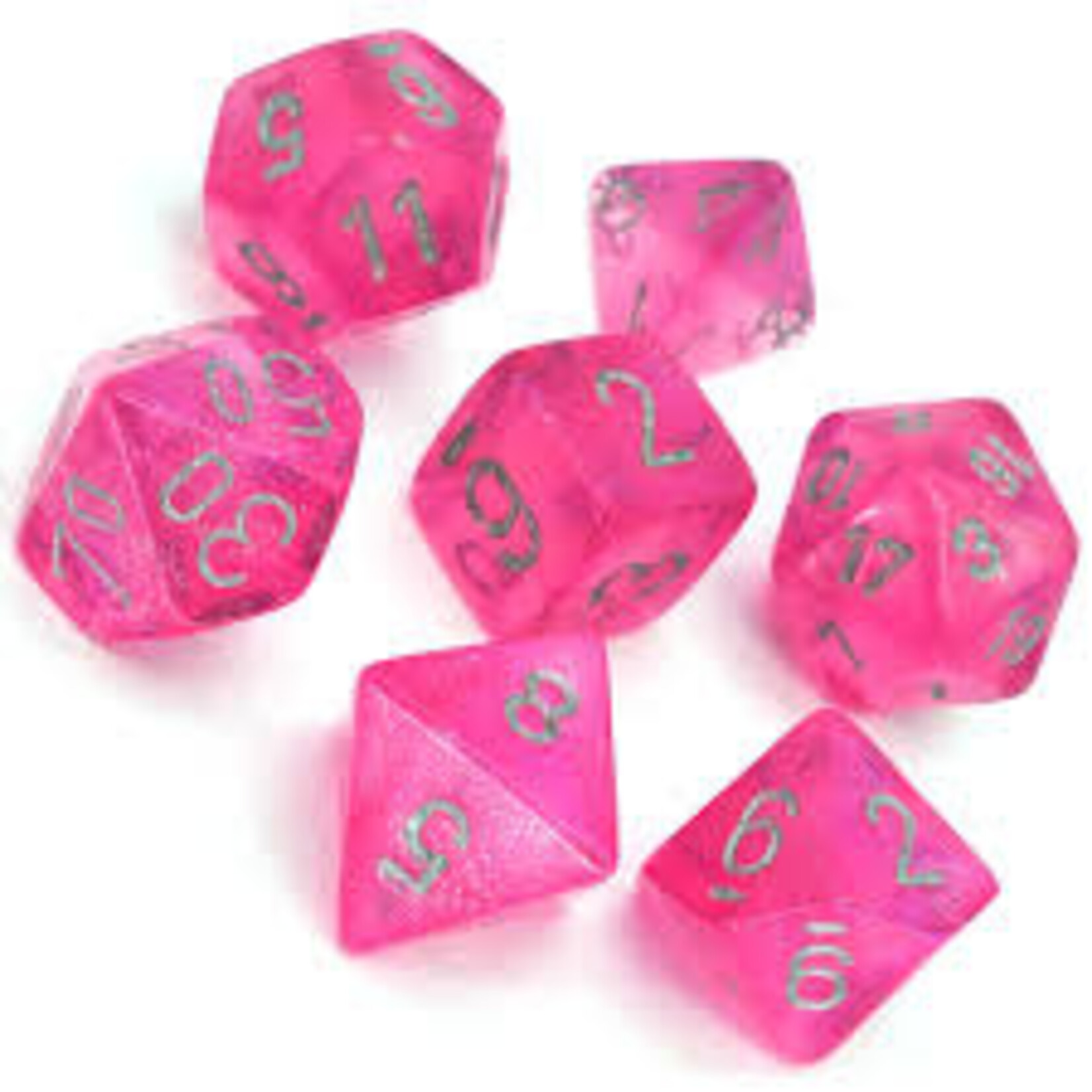 Chessex Borealis Pink/silver Luminary Polyhedral 7-Die Set
