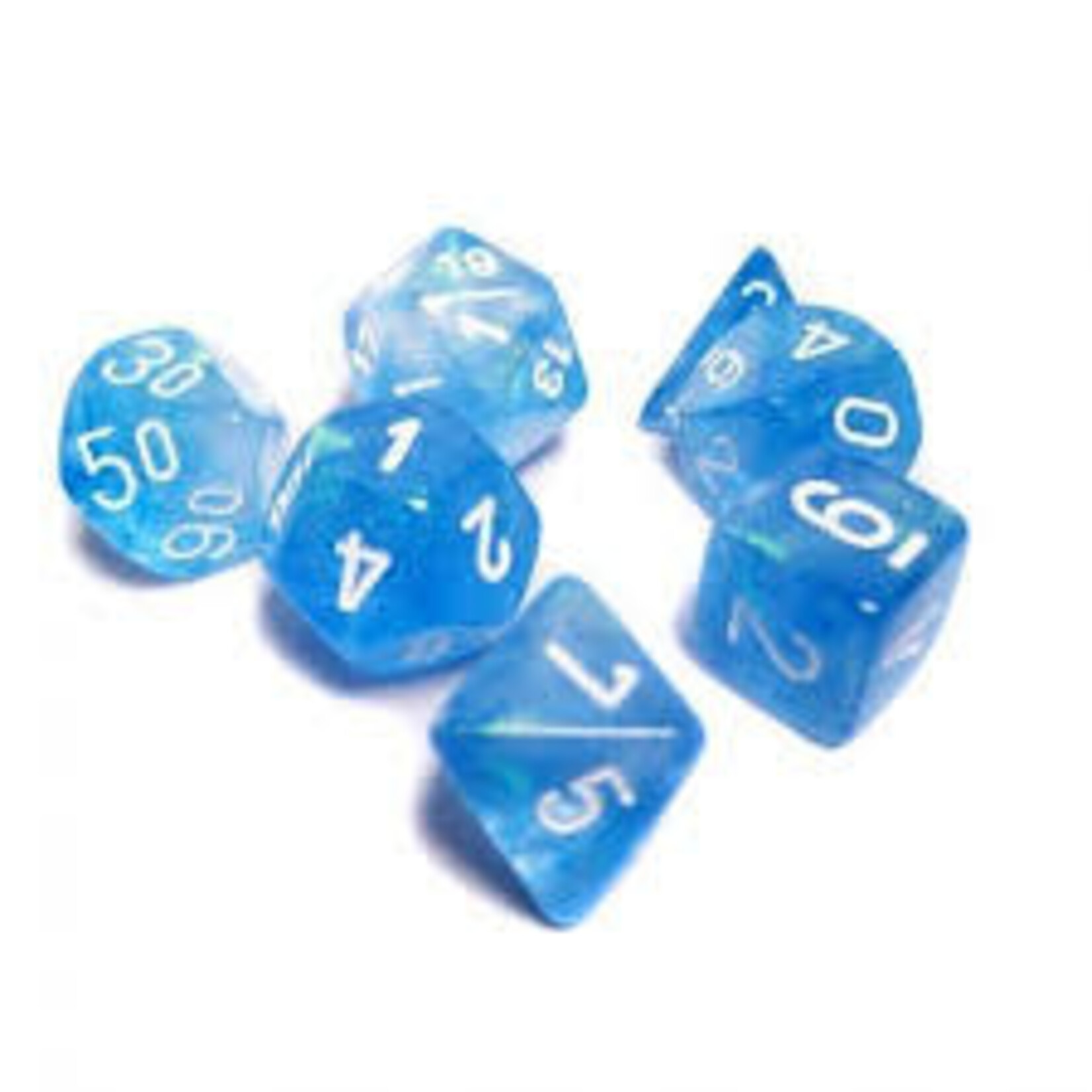 Chessex Borealis Sky Blue/white Luminary Polyhedral 7-Dice Set