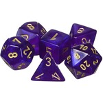 Chessex Borealis Royal Purple/gold Luminary Polyhedral 7-Dice Set
