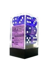 Chessex Borealis® 16mm d6 Purple/white Luminary™ Dice Block™ (12 dice)