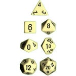 Chessex Opaque Ivory/black Polyhedral 7-Dice Set