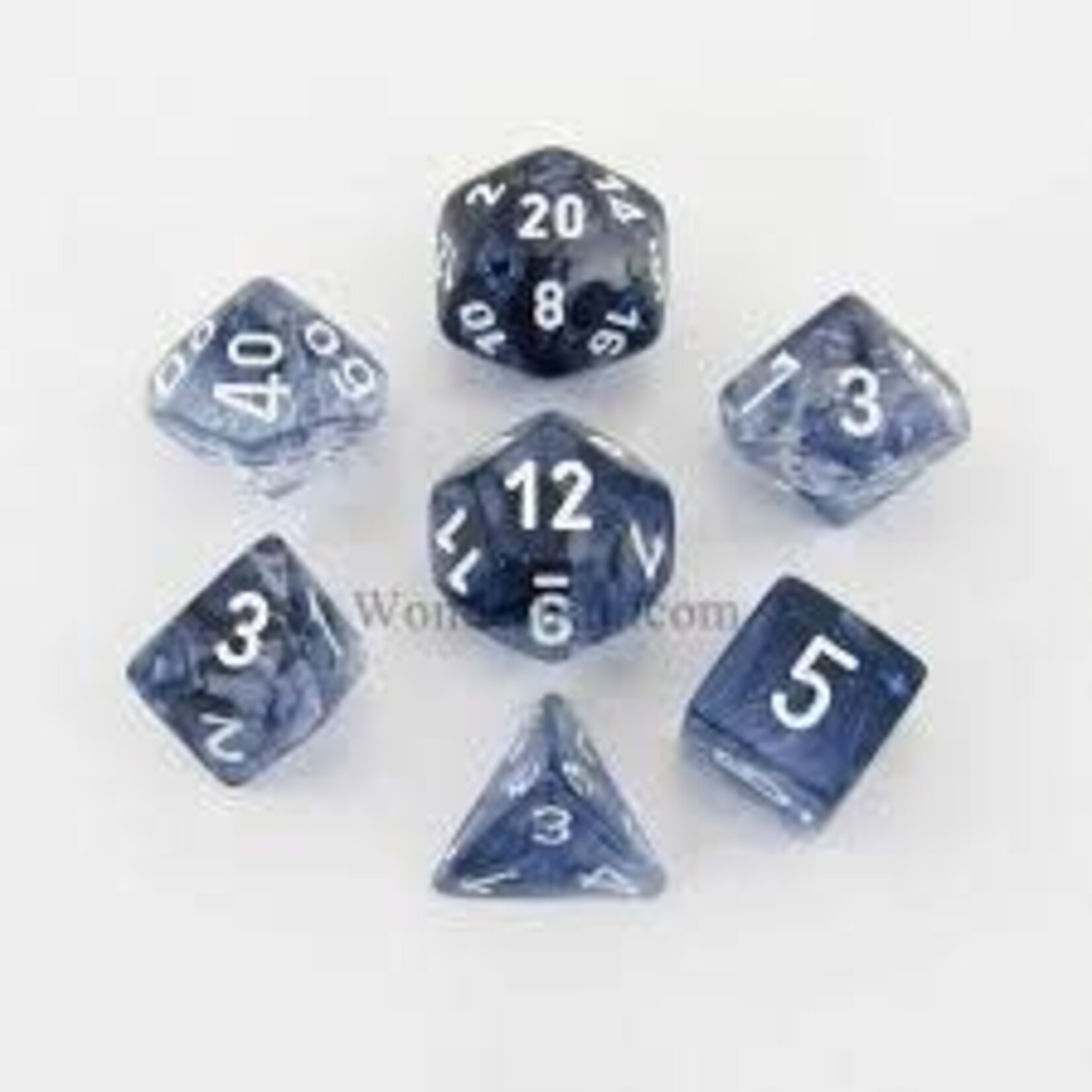Chessex Nebula Black/white Polyhedral 7-Dice Set