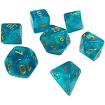 Chessex Borealis Teal/gold Luminary Polyhedral 7-Dice Set