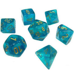 Chessex Borealis® Polyhedral Teal/gold Luminary™ 7-Die Set