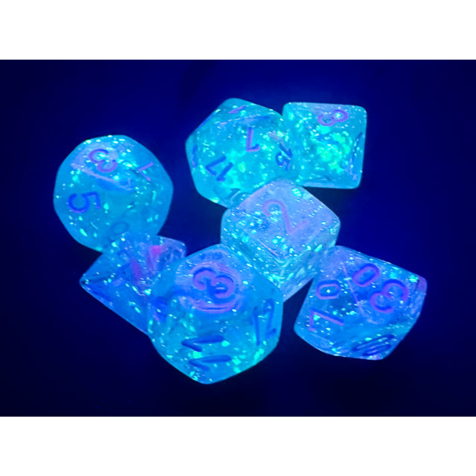 Chessex Nebula Mini-hedral Wisteria/white 7-Die set