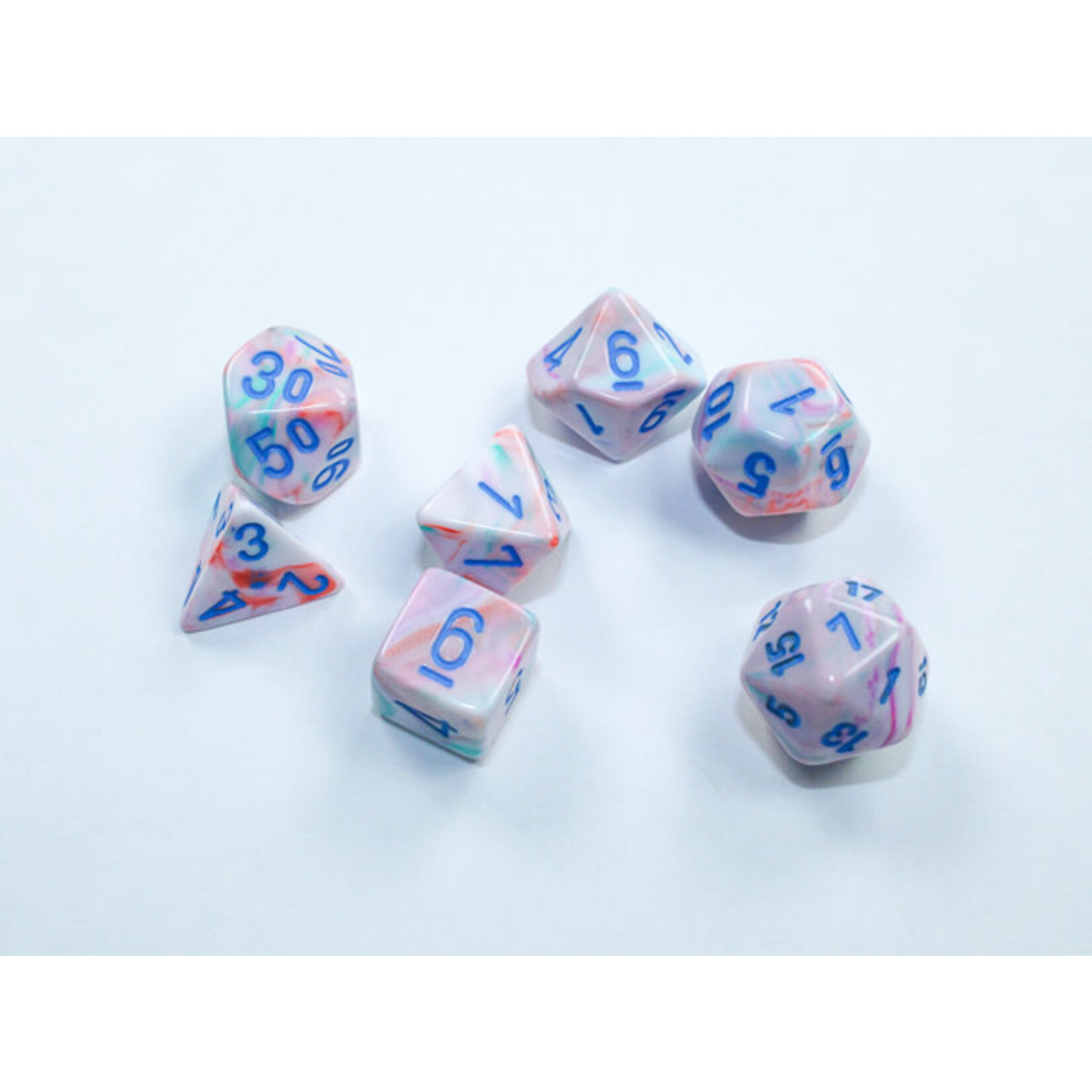 Chessex Festive Mini-hedral Pop Art/blue 7-Die set
