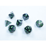 Chessex Gemini® Mini-Polyhedral Black-Grey/green 7-Die Set