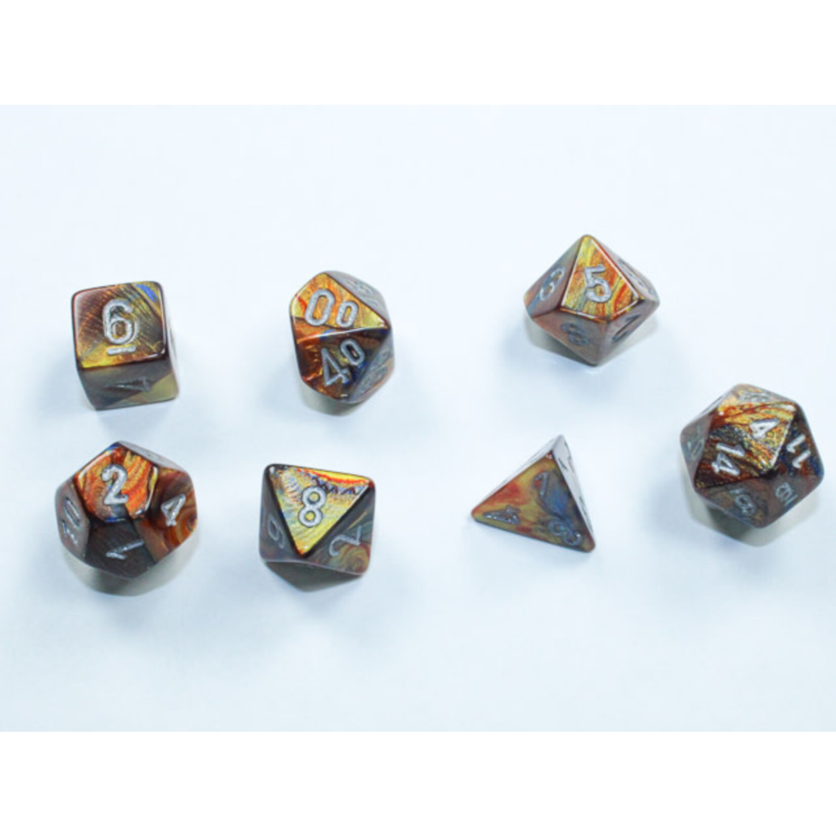 Chessex Lustrous Mini-hedral Gold/silver 7-Die set