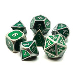 Old School Dice Old School 7 Piece DnD RPG Metal Dice Set: Elven Forged - Metallic Green