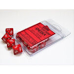 Chessex Opaque Red/white Set of Ten d10s