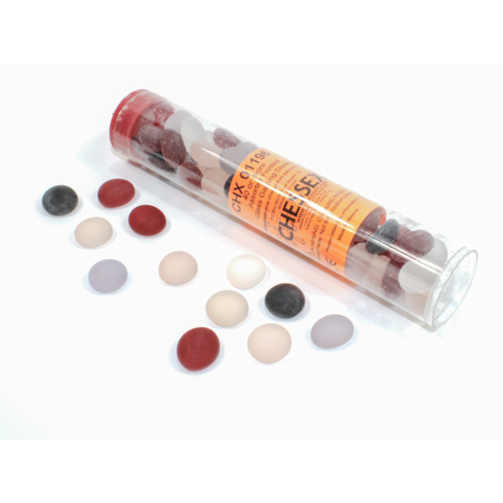 Chessex Frosted Assorted Colors Glass Stones Tube