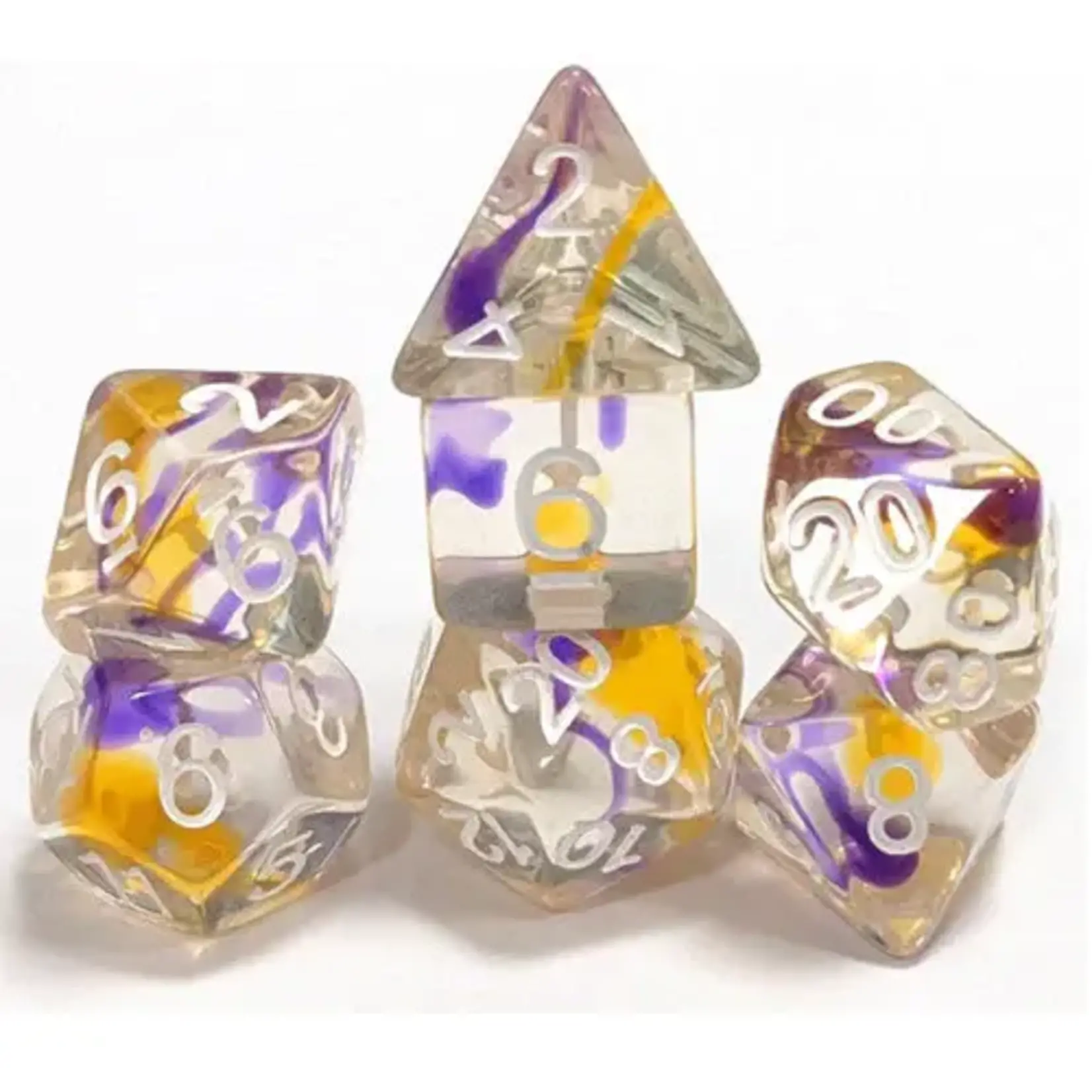 Sirius Dice RPG Dice Set (7): Violet Swirl