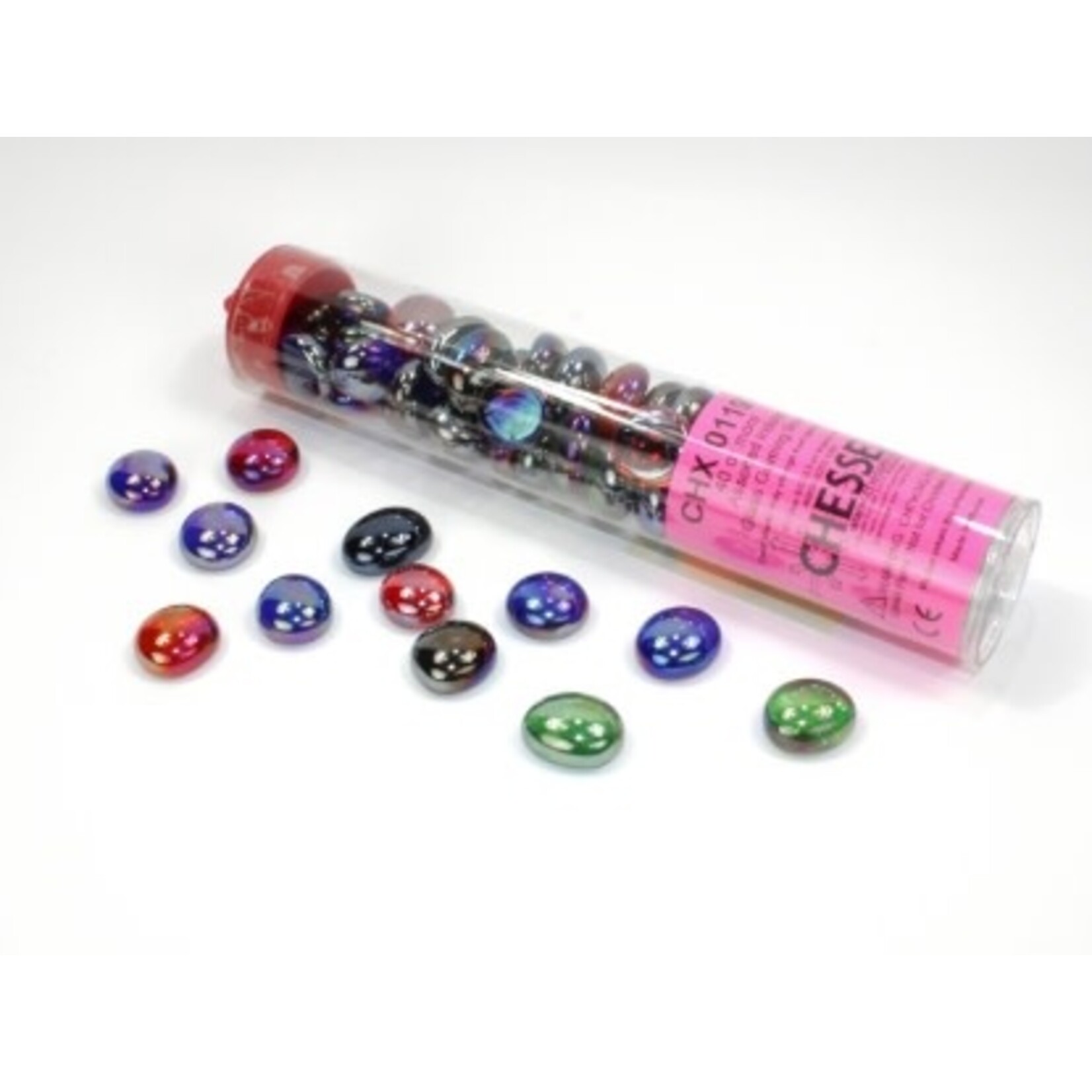 Chessex Iridized Assorted Colors Glass Stones Tube