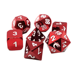 Old School Dice Old School 7 Piece DnD RPG Metal Dice Set: Halfling Forged - Electric Red