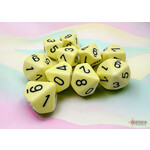 Chessex Opaque Pastel Yellow/black Set of Ten d10s