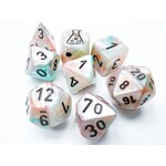 Chessex Lustrous Sea Shell/black Luminary Polyhedral 7-Dice Set (with bonus die)
